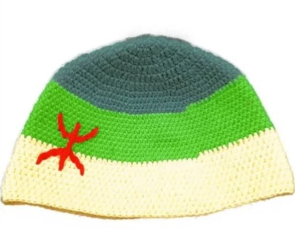 Cap Berber Amazigh, tribes original Moroccan, handmade crochet, Cap For Men's Adults Handcrafted Token Tifinagh Products Kufi Hat, Topi Gift